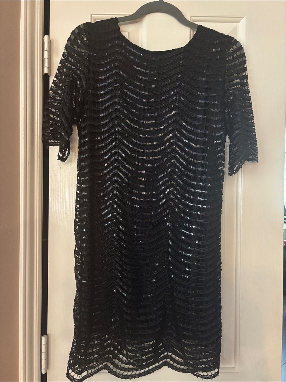 Women’s Black Backless Sequin Dress